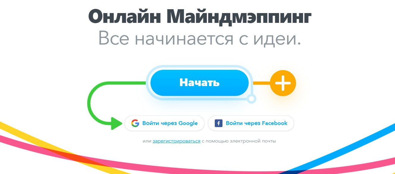 На изображении: открыть сервис MindMeister открыть сервис MindMeister
