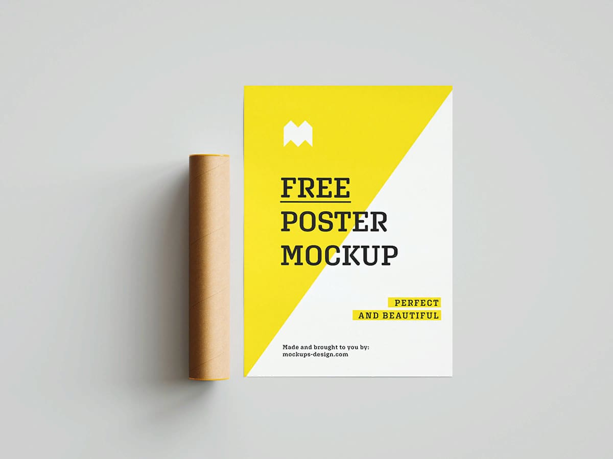 Виды мокапов — пример мокапа постера, сервис Mockups Design