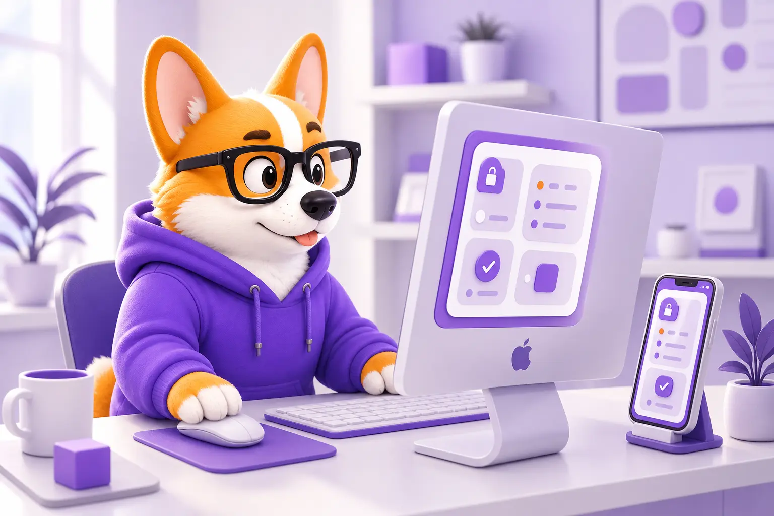 Рой-разработчик пишет приложение для iPhone на компьютере Apple