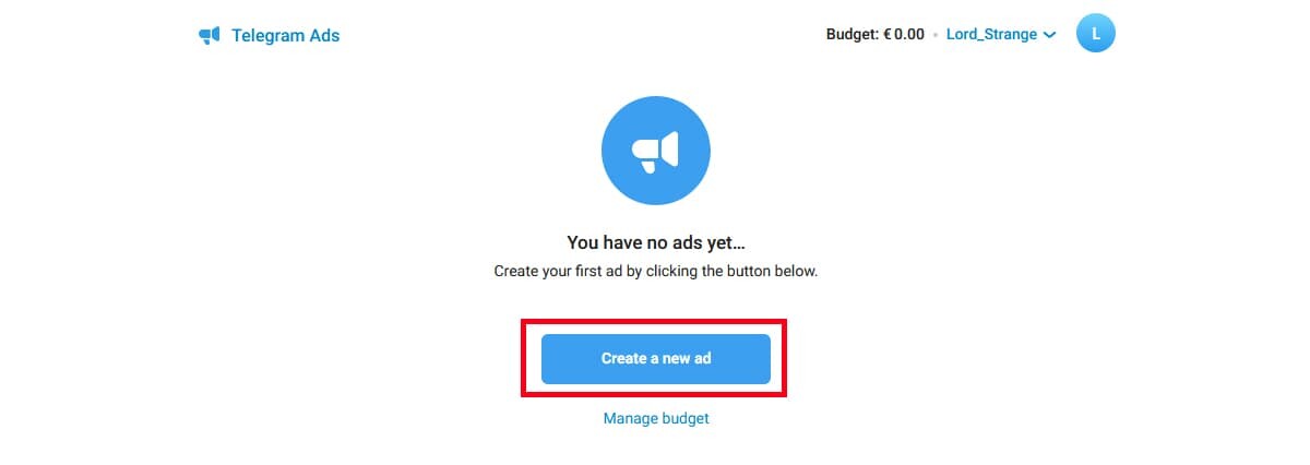 Шаг 3. Создание объявления в Telegram Ads