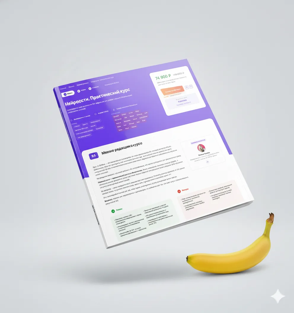 Карточка с демонстрацией размера из Nano Banana Pro