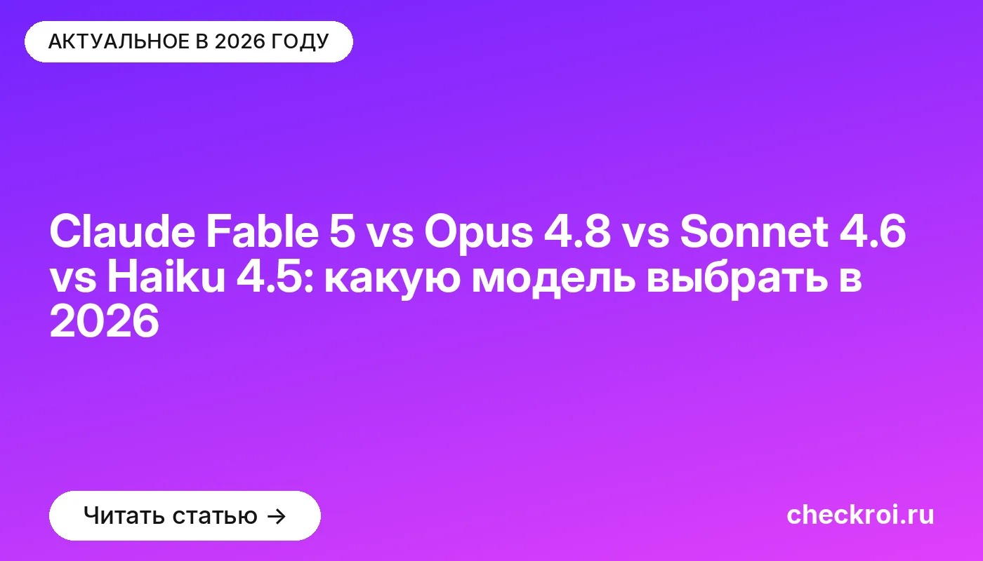 Claude Fable 5 vs Opus 4.8 vs Sonnet 4.6 vs Haiku 4.5: какую модель выбрать в 2026