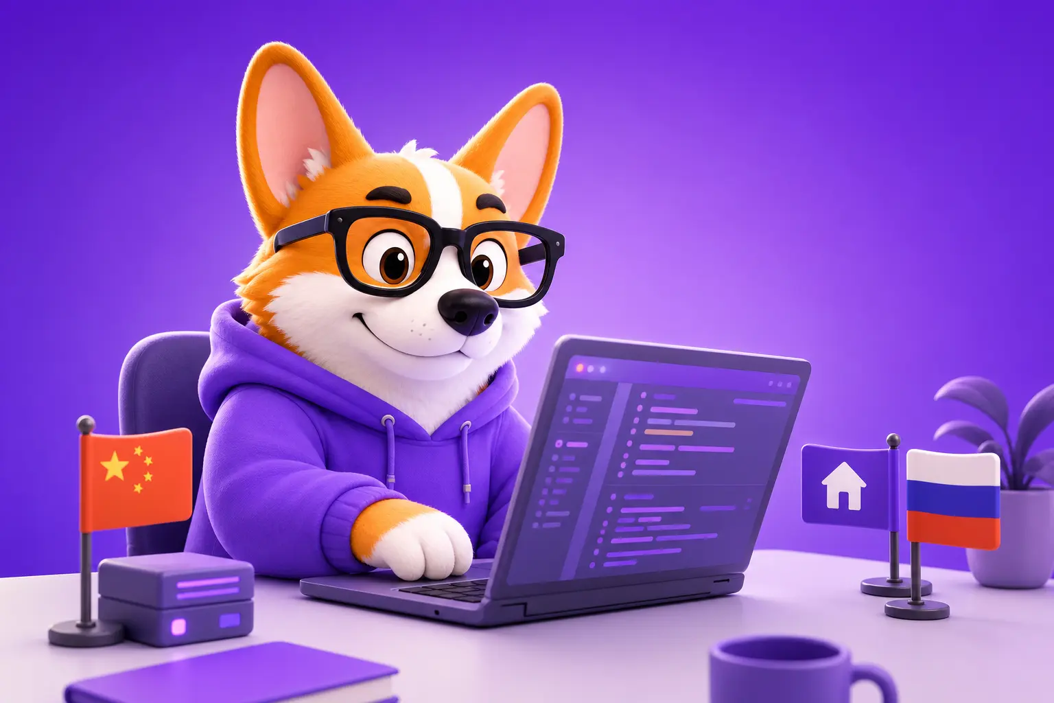 Корги Рой за ноутбуком выбирает бесплатную альтернативу Claude Code
