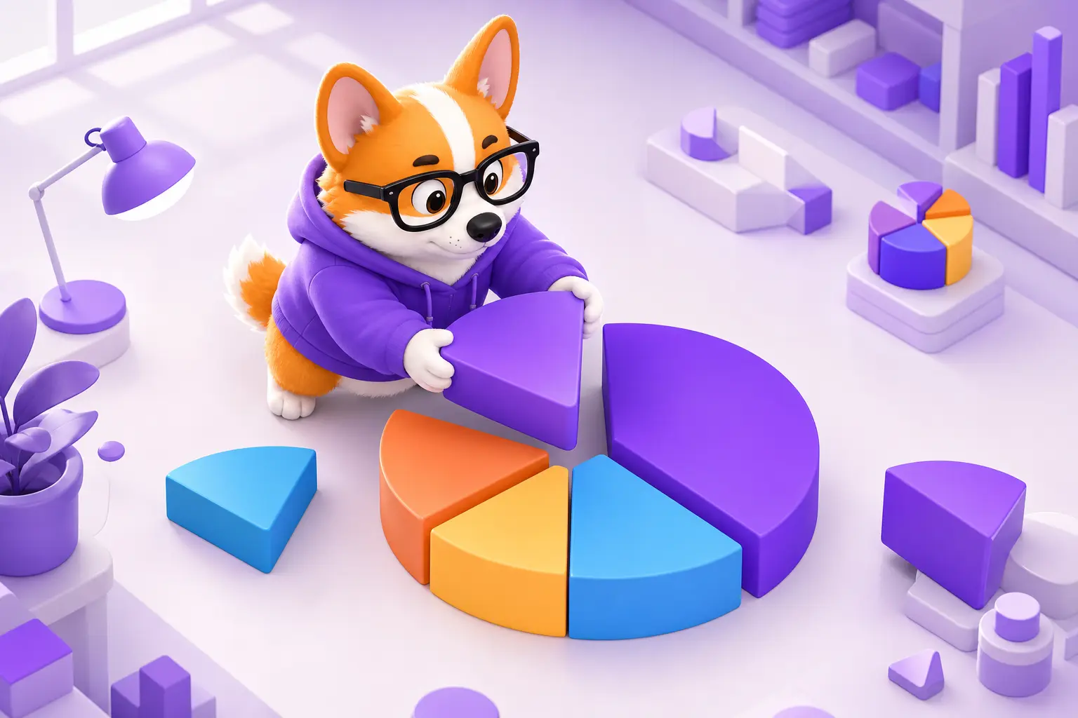 Корги Рой собирает инвестиционный портфель из разноцветных сегментов Корги Рой собирает инвестиционный портфель из разноцветных сегментов