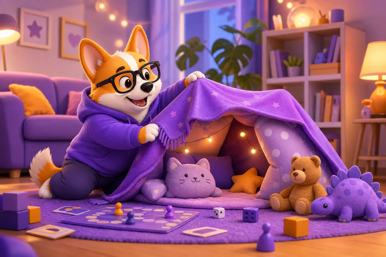 Рой-бебиситтер увлечённо готовит игры на вечер