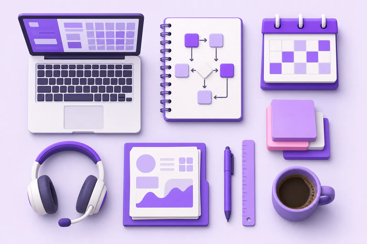 Knolling-раскладка рабочих инструментов консультанта 1С