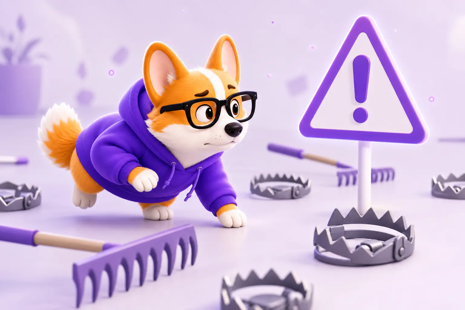 Рой осторожно обходит грабли на полу