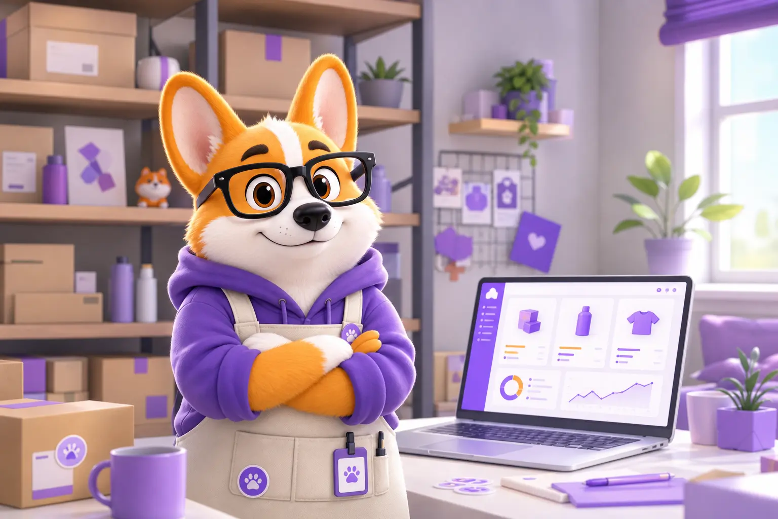 Рой в роли продавца на Wildberries на фоне мини-склада с товарами