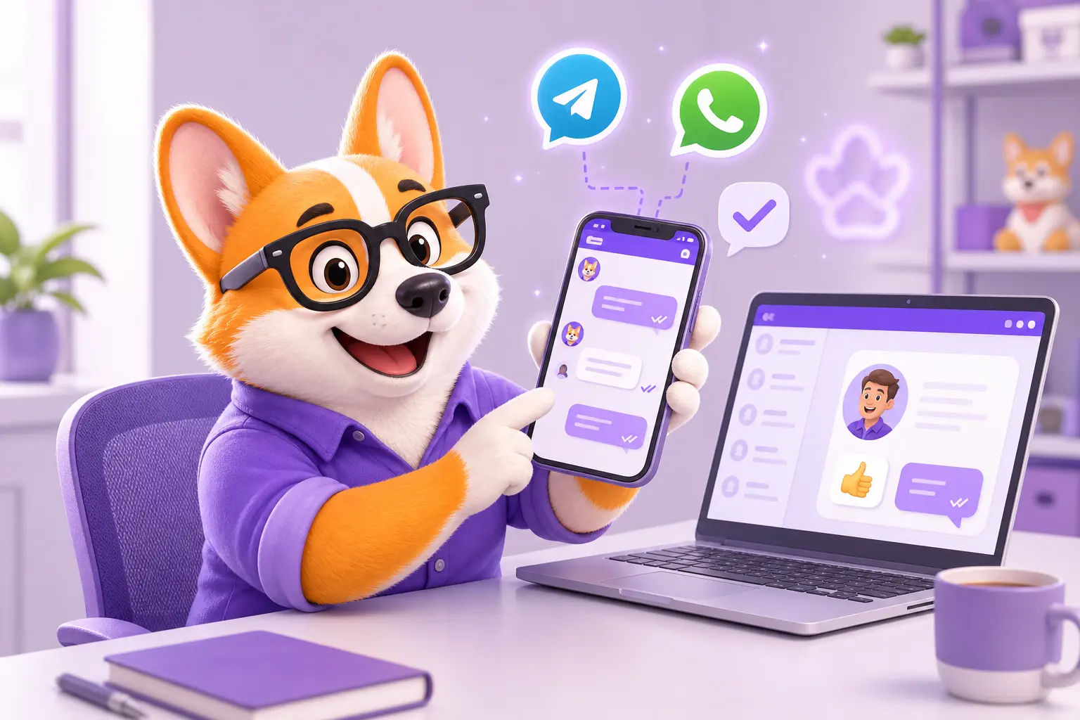 Рой довольно переписывается с клиентом в мессенджере на смартфоне