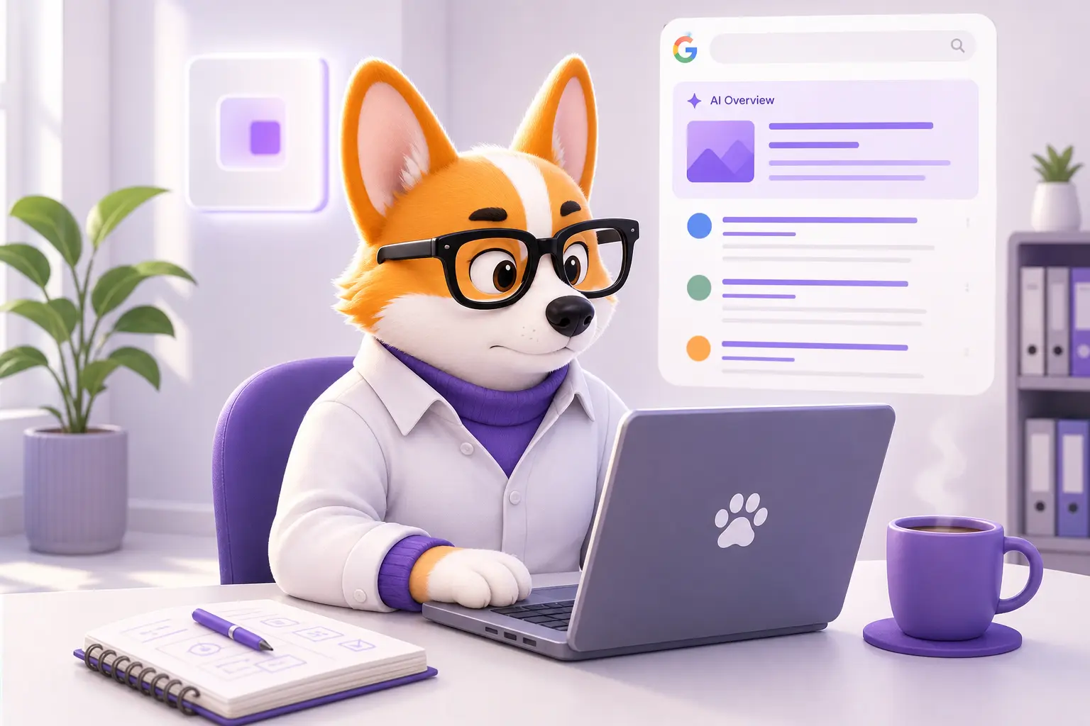 Рой изучает на экране поисковую выдачу Google с блоком AI-ответов Рой изучает на экране поисковую выдачу Google с блоком AI-ответов