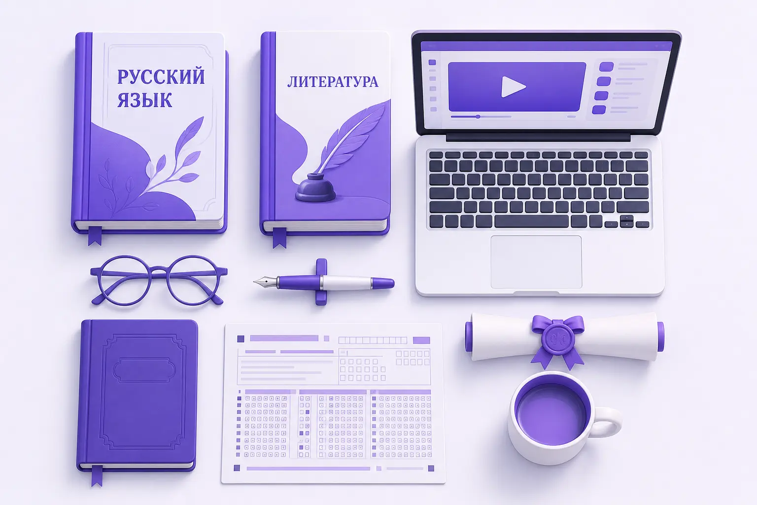 Раскладка вещей абитуриента редактора сверху