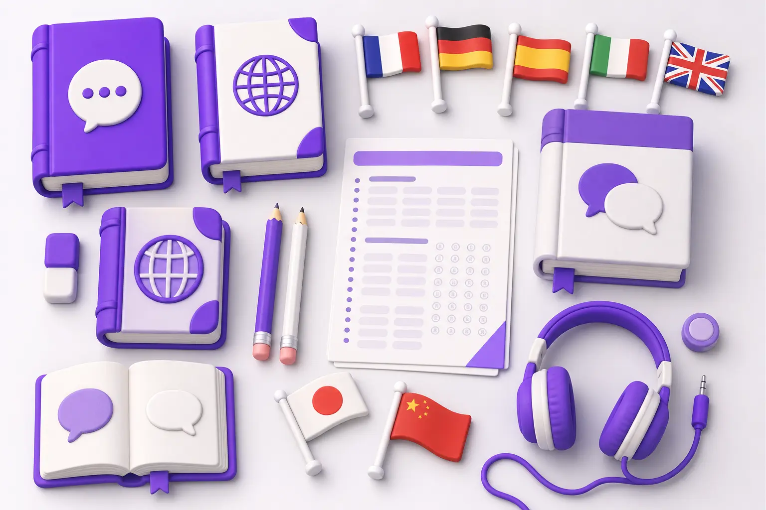Раскладка предметов для поступления на преподавателя языка: учебники, словари, бланк ЕГЭ