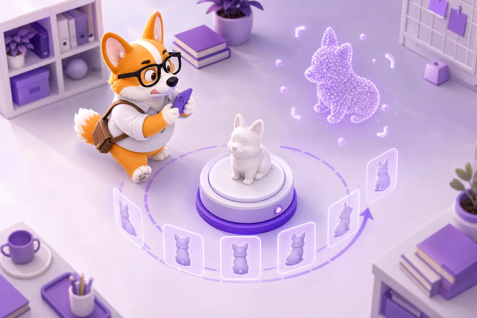 Рой снимает предмет телефоном по кругу для 3D-скана