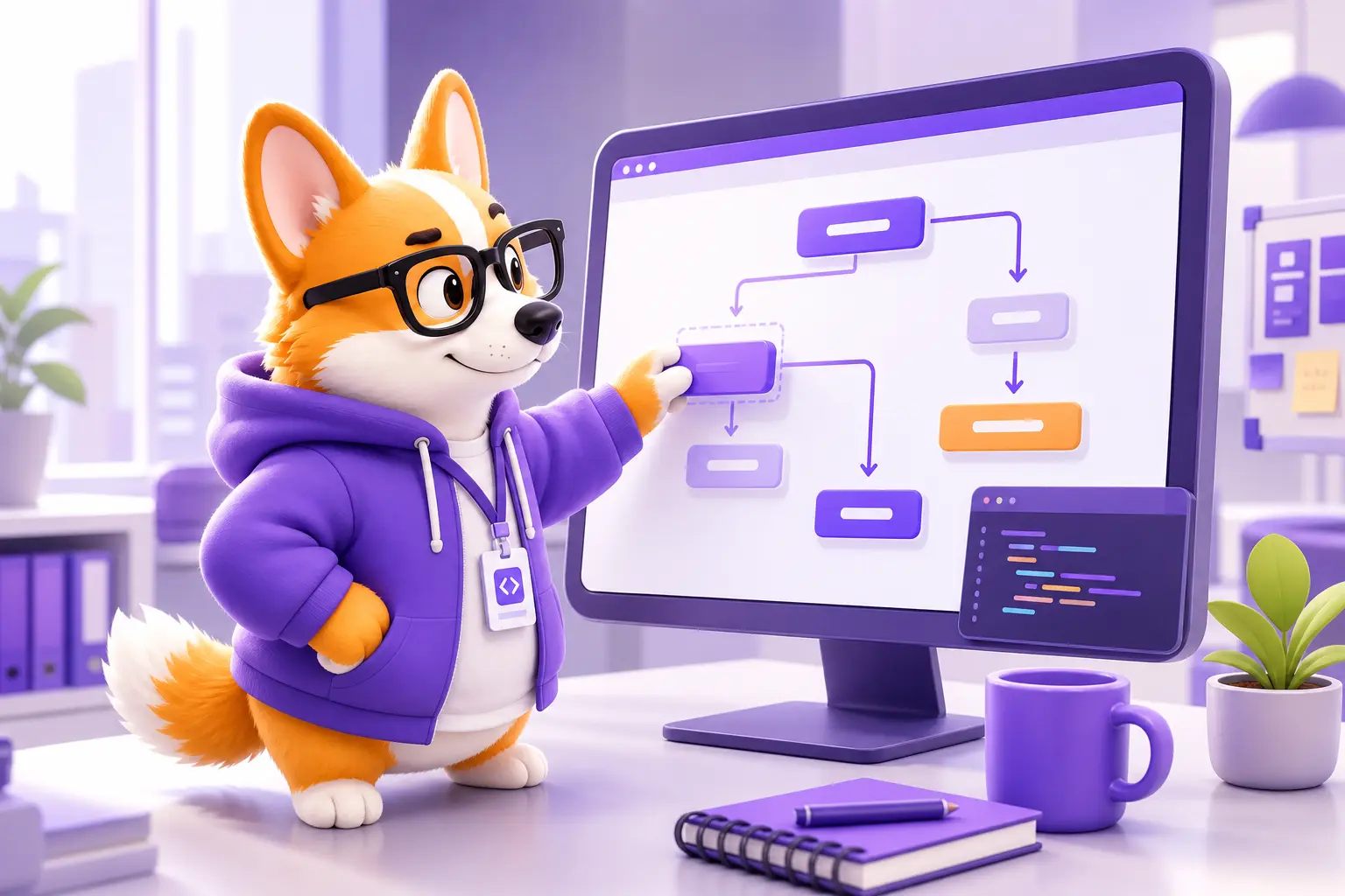 Рой в роли low-code разработчика собирает приложение в визуальном конструкторе