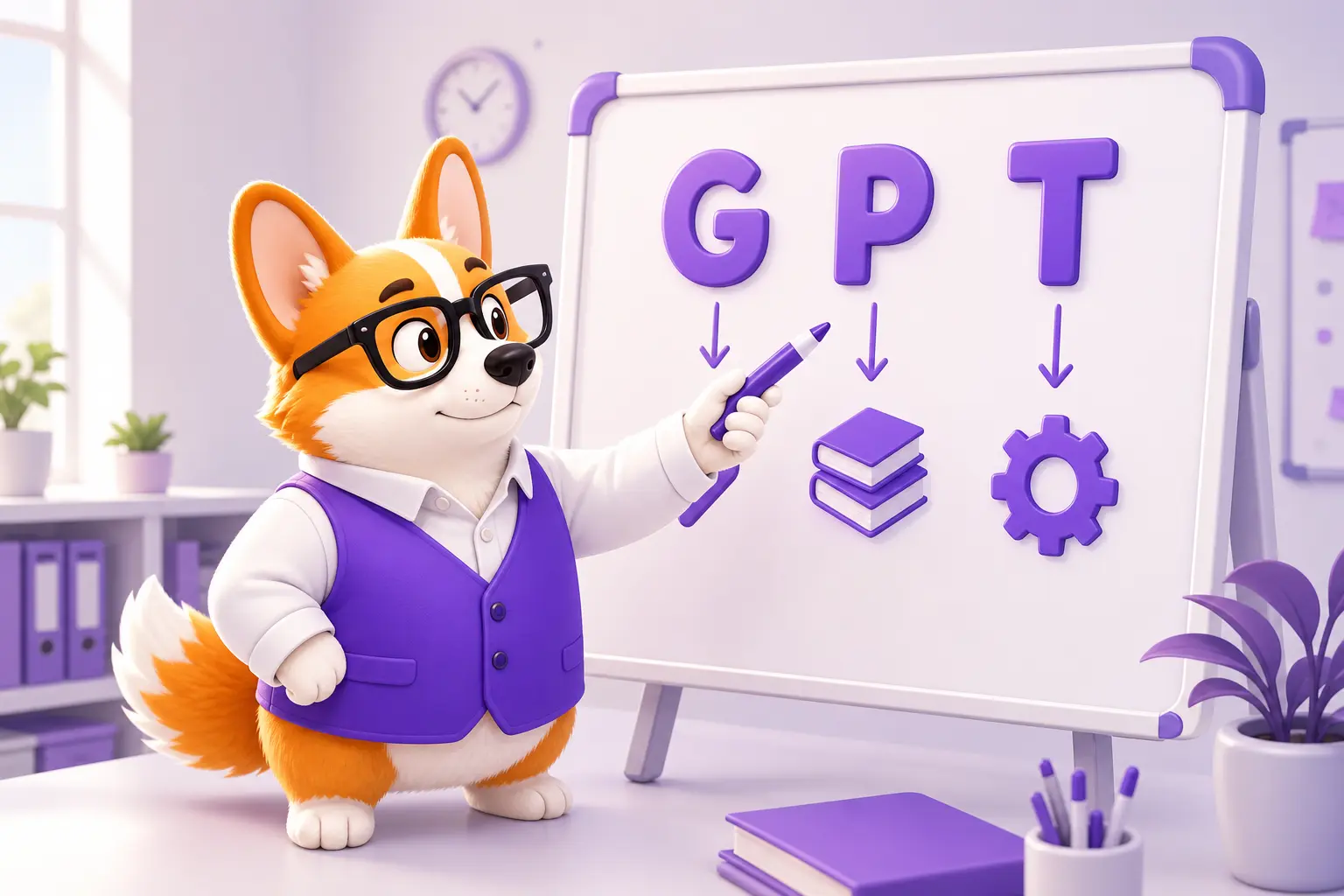 Рой разбирает три буквы GPT на доске