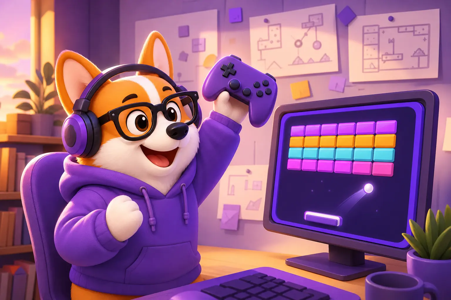 Рой радуется первой собранной игре