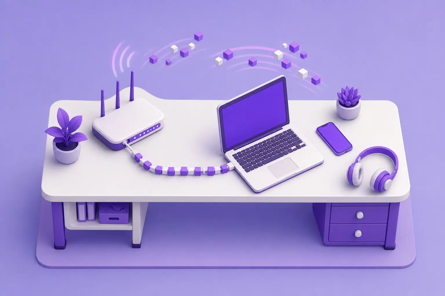 Изометрия домашней сети: ровный поток пакетов по кабелю и неровный по Wi-Fi