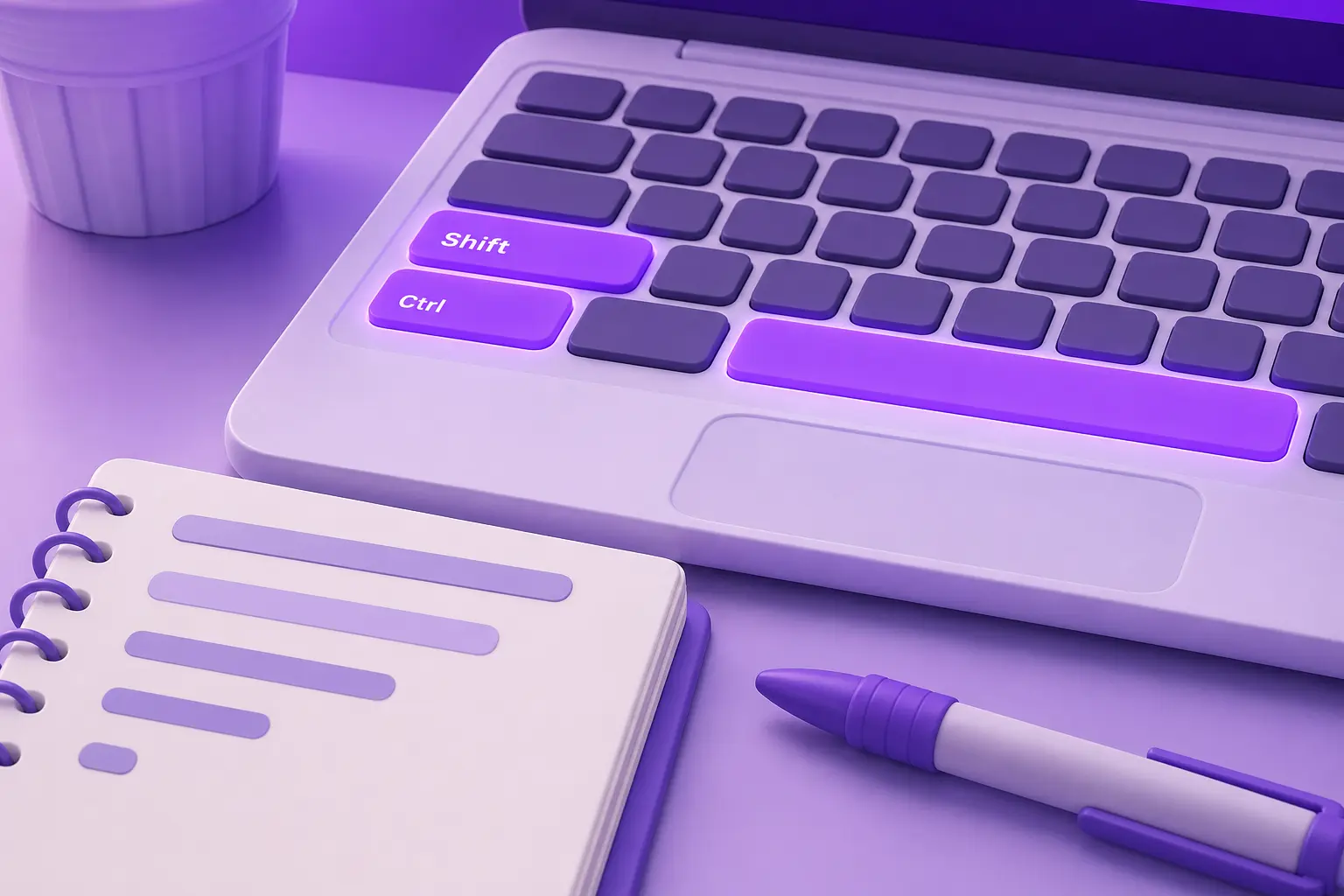 Клавиатура с подсвеченными Ctrl, Shift и пробелом Клавиатура с подсвеченными Ctrl, Shift и пробелом
