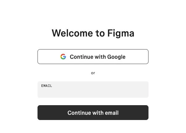 Регистрация на figma.com Форма регистрации в Figma: вход через Google или по почте