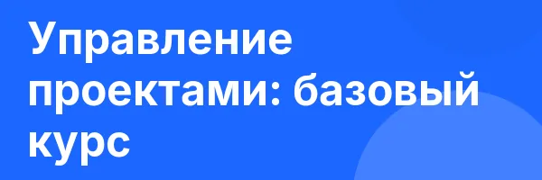 Управление проектами: базовый курс