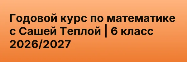 Годовой курс по математике с Сашей Теплой | 6 класс 2026/2027