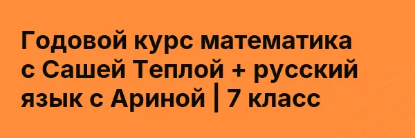 Годовой курс математика с Сашей Теплой + русский язык с Ариной | 7 класс
