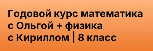 Годовой курс математика с Ольгой + физика с Кириллом | 8 класс