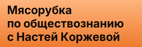 Мясорубка по обществознанию с Настей Коржевой
