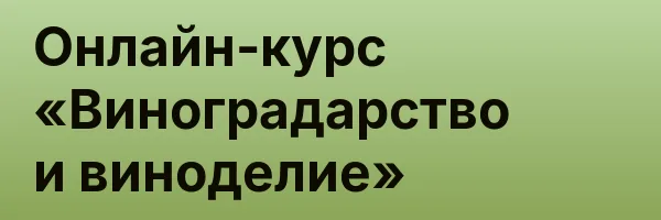 Онлайн-курс «Виноградарство и виноделие»