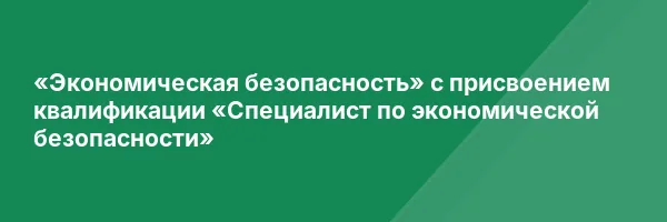 «Экономическая безопасность» с присвоением квалификации «Специалист по экономической безопасности»