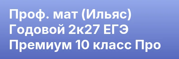 Проф. мат (Ильяс) Годовой 2к27 ЕГЭ Премиум 10 класс Про