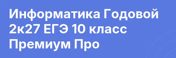 Информатика Годовой 2к27 ЕГЭ 10 класс Премиум Про