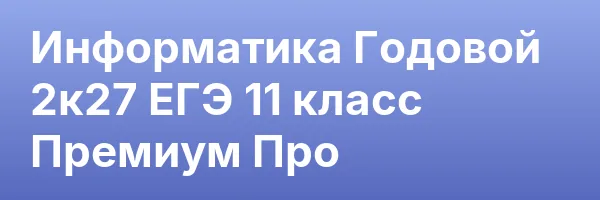 Информатика Годовой 2к27 ЕГЭ 11 класс Премиум Про