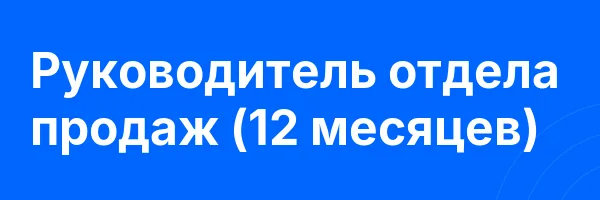 Руководитель отдела продаж (12 месяцев)
