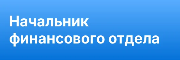Начальник финансового отдела