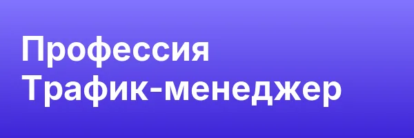 Профессия  Трафик-менеджер