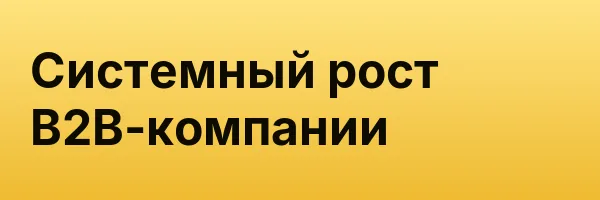 Системный рост B2B-компании