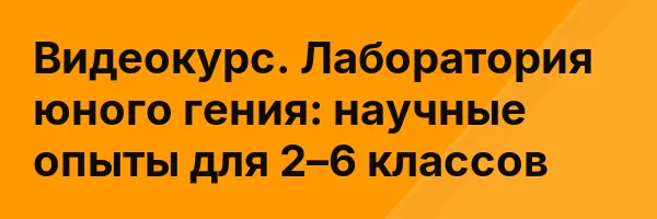 Видеокурс. Лаборатория юного гения: научные опыты для 2–6 классов