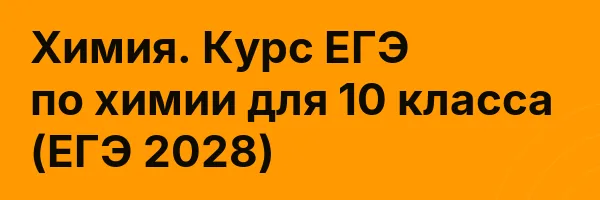 Химия. Курс ЕГЭ по химии для 10 класса (ЕГЭ 2028)