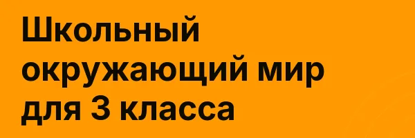 Школьный окружающий мир для 3 класса