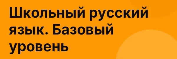 Школьный русский язык. Базовый уровень