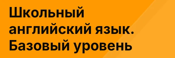 Школьный английский язык. Базовый уровень