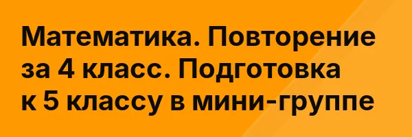 Математика. Повторение за 4 класс. Подготовка к 5 классу в мини-группе