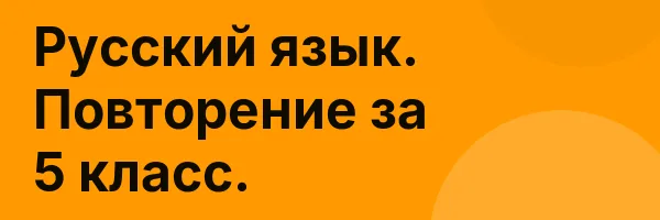 Русский язык. Повторение за 5 класс.