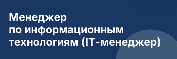 Менеджер по информационным технологиям (IT-менеджер)