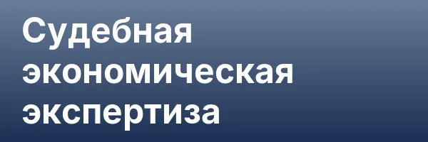 Судебная экономическая экспертиза