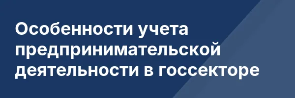 Особенности учета предпринимательской деятельности в госсекторе