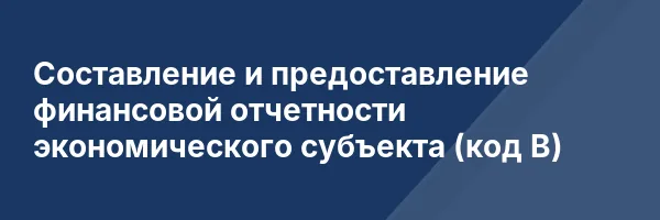 Составление и предоставление финансовой отчетности экономического субъекта (код В)
