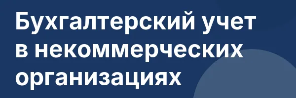 Бухгалтерский учет в некоммерческих организациях