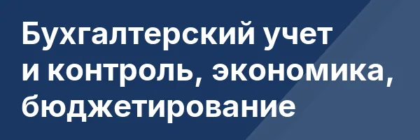 Бухгалтерский учет и контроль, экономика, бюджетирование
